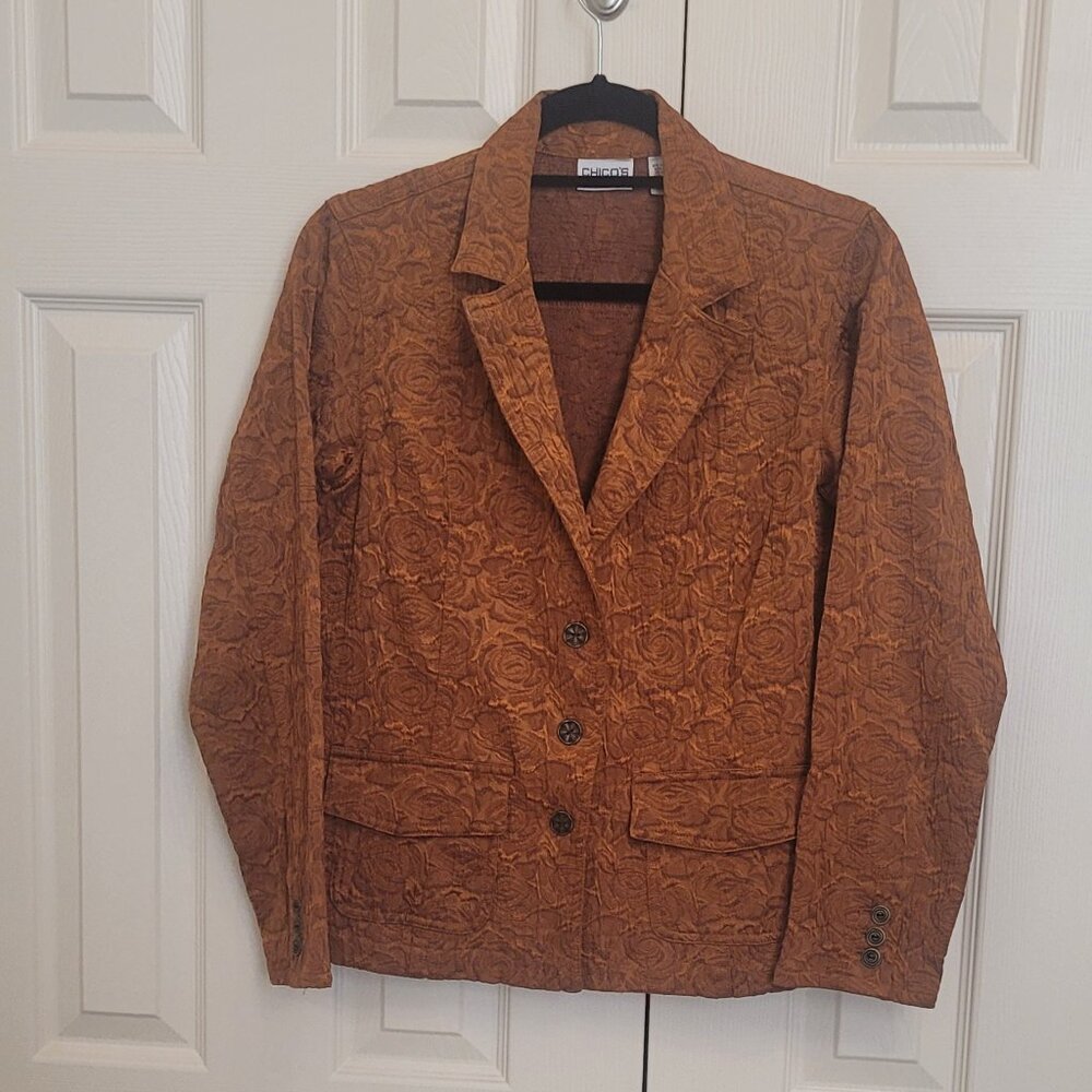 Chicos Burnt Orange Blazer Size XS (Chicos sizing of 0)
